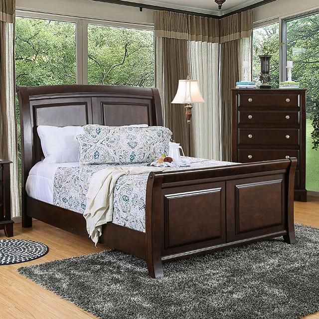 Litchville Brown Cherry Cal.King, E.King, & Queen Bed - My Sweet Home Furniture (Queens, NY)
