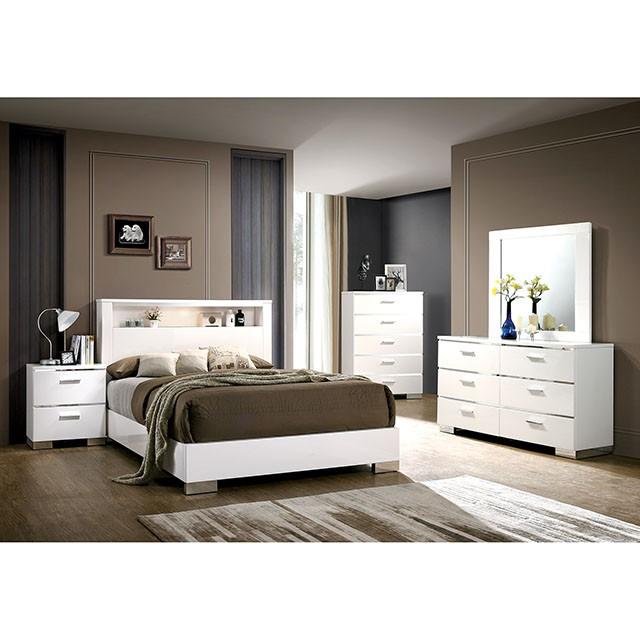 Malte White E.King Bed - My Sweet Home Furniture (Queens, NY)