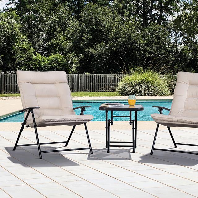 Bastia 3 Pc. Conversation Set Teal & Beige - My Sweet Home Furniture (Queens, NY)