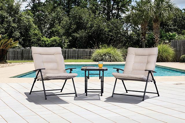 Bastia 3 Pc. Conversation Set Teal & Beige - My Sweet Home Furniture (Queens, NY)