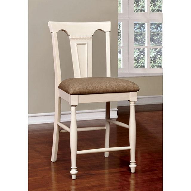 SABRINA Off White/Cherry Ctr.Ht. Chair, Cherry & White (2/CTN) - My Sweet Home Furniture (Queens, NY)