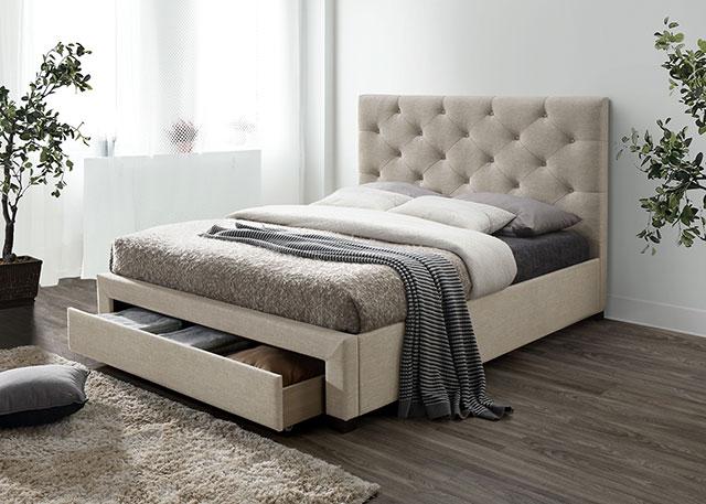 SYBELLA Full Bed, Beige - My Sweet Home Furniture (Queens, NY)