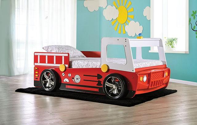 FIERSTALL Twin Bed, Red - My Sweet Home Furniture (Queens, NY)