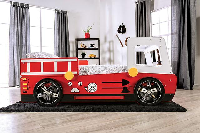 FIERSTALL Twin Bed, Red - My Sweet Home Furniture (Queens, NY)