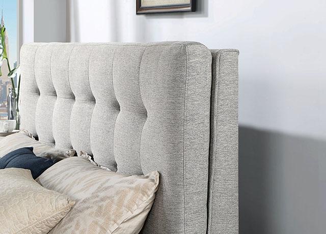 LEOMIN Cal.King, E.King, Full, & Queen Bed, Gray - My Sweet Home Furniture (Queens, NY)