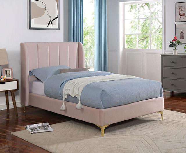 PEARL Full, Queen, & Twin Bed, Light Pink - My Sweet Home Furniture (Queens, NY)