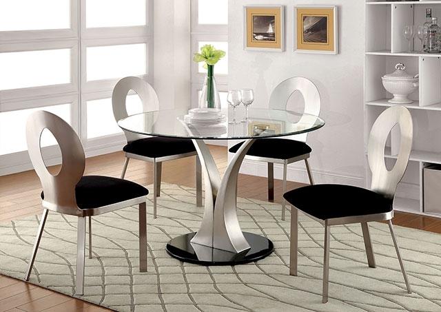 VALO Silver/Black Side Chair (2/CTN) - My Sweet Home Furniture (Queens, NY)