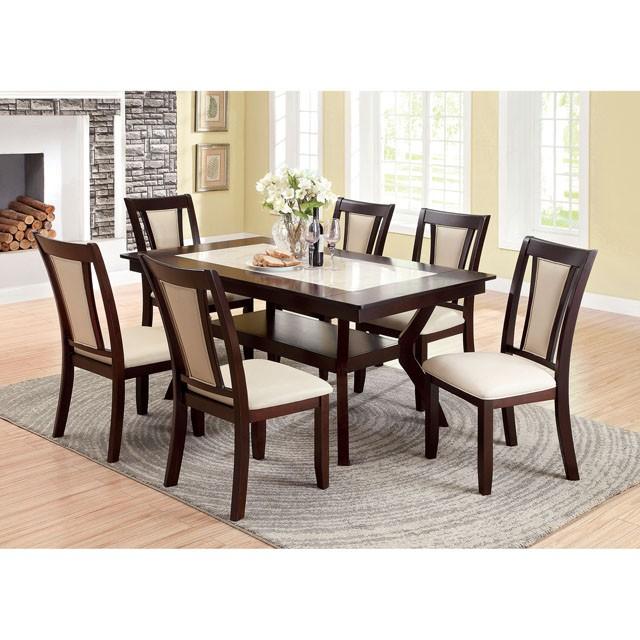 BRENT Dark Cherry/Ivory Dining Table