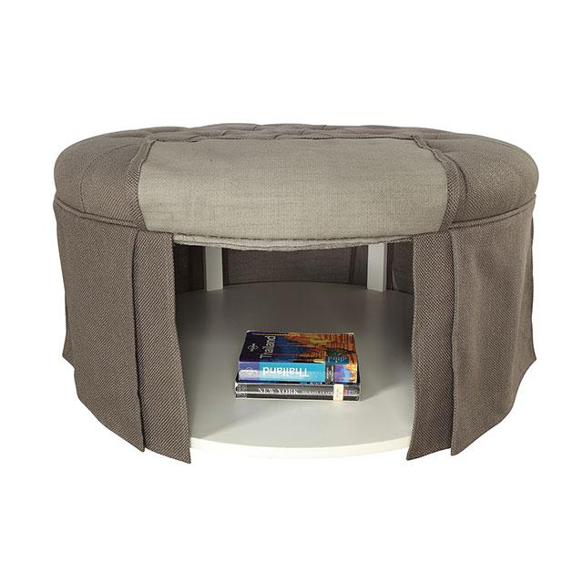 Claes Round Ottoman Gray - My Sweet Home Furniture (Queens, NY)