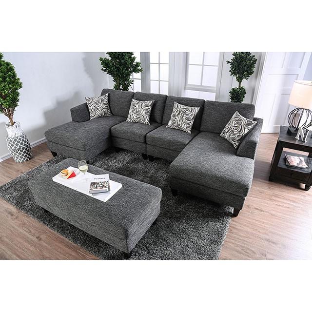 Lowry Gray Sectional w/ Ottoman - My Sweet Home Furniture (Queens, NY)