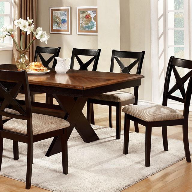 Liberta Dark Oak/Black Dining Table - My Sweet Home Furniture (Queens, NY)
