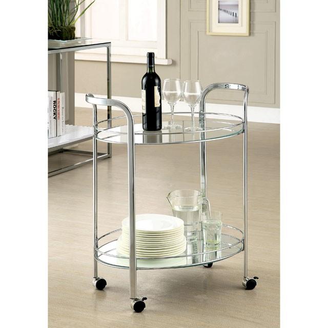 LOULE Chrome Serving Cart - My Sweet Home Furniture (Queens, NY)