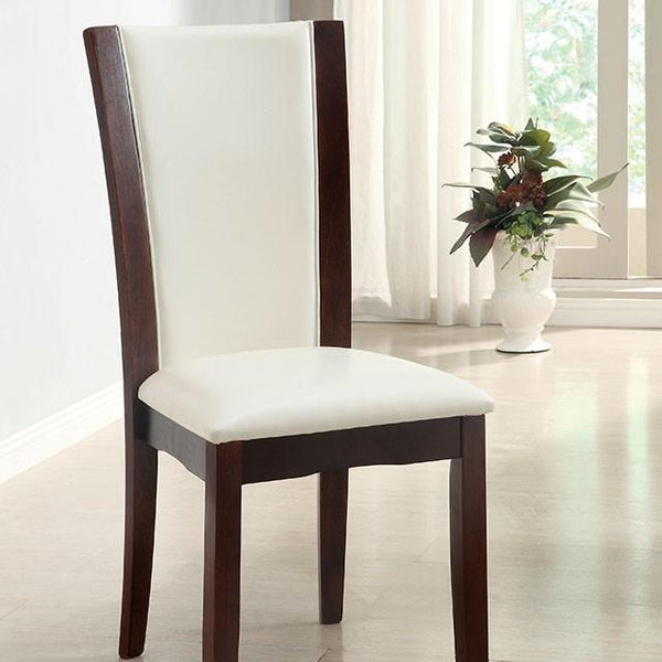 Manhattan I Dark Cherry/White Side Chair, White (2/CTN) - My Sweet Home Furniture (Queens, NY)