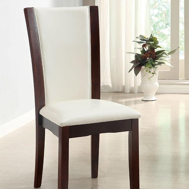 Manhattan I Dark Cherry/White Side Chair, White (2/CTN) - My Sweet Home Furniture (Queens, NY)