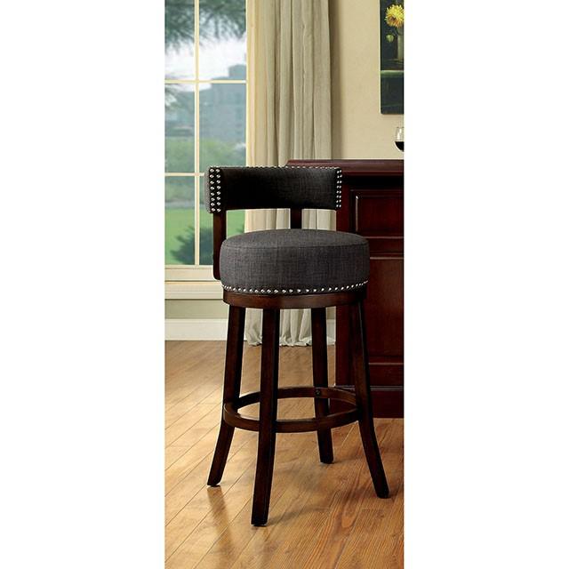 LYNSEY Dark Oak/Gray 29" Bar Stool - My Sweet Home Furniture (Queens, NY)