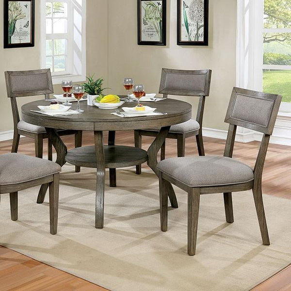 Leeds Gray Round Dining Table - My Sweet Home Furniture (Queens, NY)