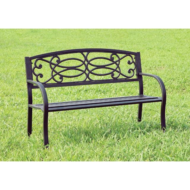 POTTER Black Patio Steel Bench - My Sweet Home Furniture (Queens, NY)