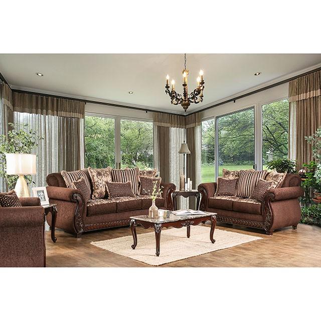 TABITHA Brown Love Seat, Brown - My Sweet Home Furniture (Queens, NY)