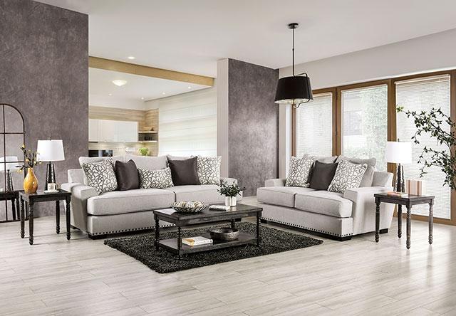 PICOTEE Sofa, Light Gray/Black - My Sweet Home Furniture (Queens, NY)