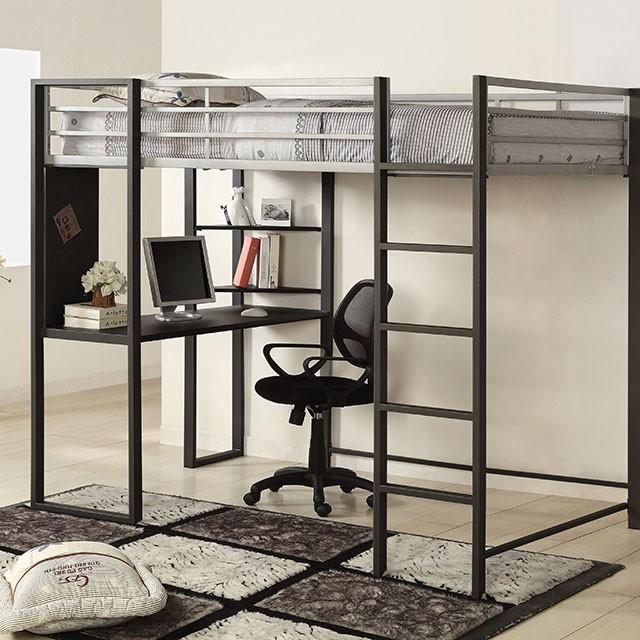 Sherman Silver/Gun Metal Full & Queen Bed w/ Workstation - My Sweet Home Furniture (Queens, NY)