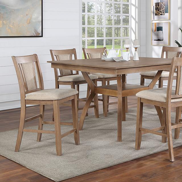 UPMINSTER Counter Ht. Table, Natural Tone - My Sweet Home Furniture (Queens, NY)