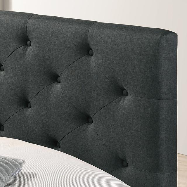 SYBELLA Cal.King Bed, Dark Gray - My Sweet Home Furniture (Queens, NY)