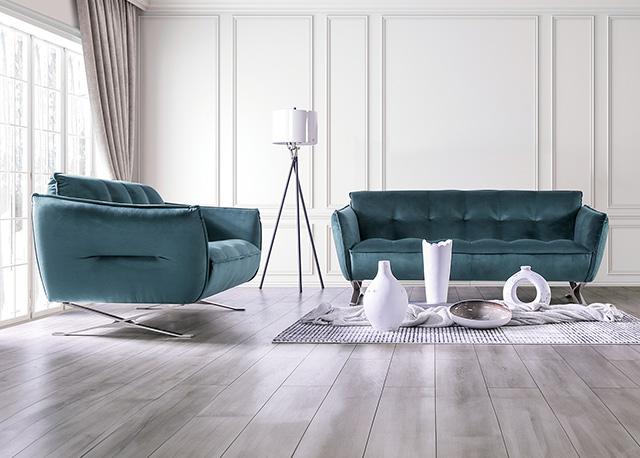 Civellutino Sofa Teal - My Sweet Home Furniture (Queens, NY)