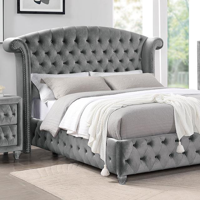 Zohar Queen & Twin Bed Black, Grey, & Pink - My Sweet Home Furniture (Queens, NY)
