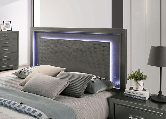 ALISON Cal.King, E.King, Full, Queen Bed, Dark Walnut - My Sweet Home Furniture (Queens, NY)