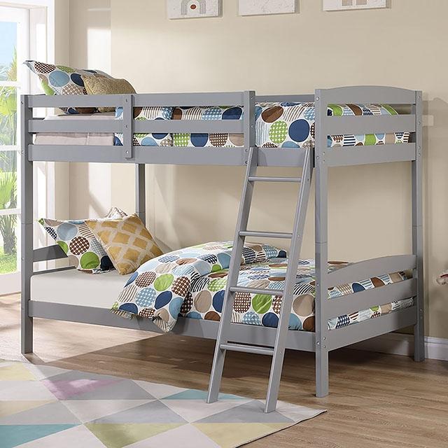 Candice Twin/Twin Bunk Bed White & Gray - My Sweet Home Furniture (Queens, NY)