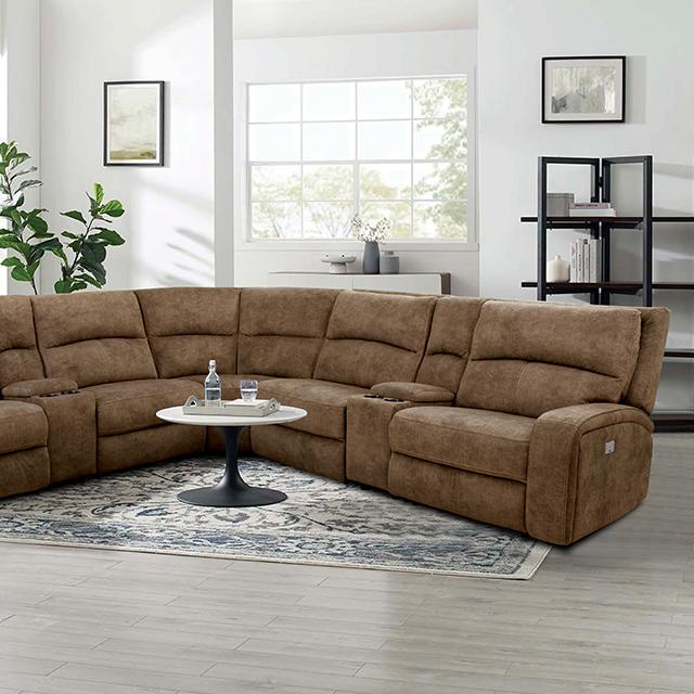 APOSTOLOS Power Sectional, Brown - My Sweet Home Furniture (Queens, NY)