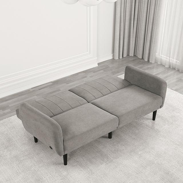 Aristide Futon Sofa Grey & Brown - My Sweet Home Furniture (Queens, NY)