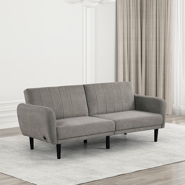 Aristide Futon Sofa Grey & Brown - My Sweet Home Furniture (Queens, NY)