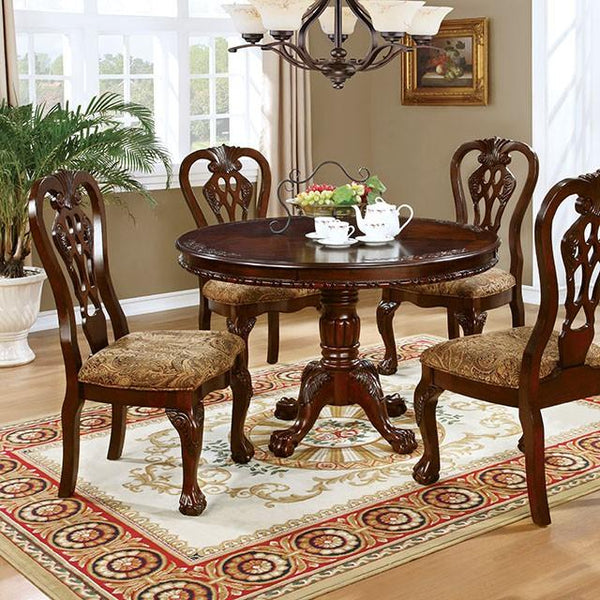 Elana Brown Cherry Round Dining Table - My Sweet Home Furniture (Queens, NY)