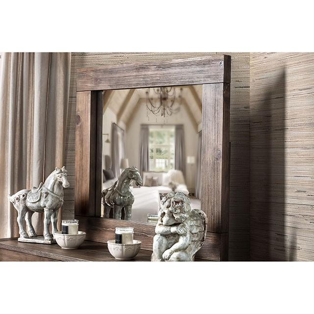 AVEIRO Rustic Natural Tone Mirror - My Sweet Home Furniture (Queens, NY)