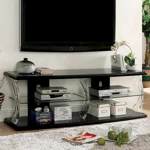 Ernst Black/Clear 60" TV Stand - My Sweet Home Furniture (Queens, NY)