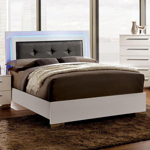 CLEMENTINE Glossy White E.King, Full,& Queen Bed - My Sweet Home Furniture (Queens, NY)