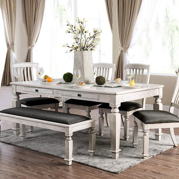 Georgia Antique White/Gray Dining Table - My Sweet Home Furniture (Queens, NY)