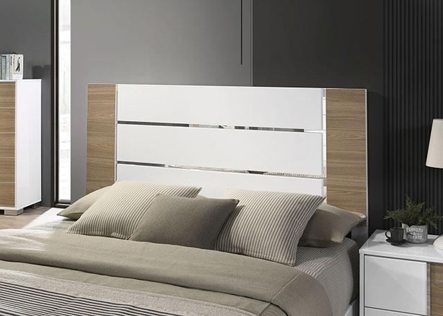 ERLANGEN Cal.King Bed, White/Natural - My Sweet Home Furniture (Queens, NY)