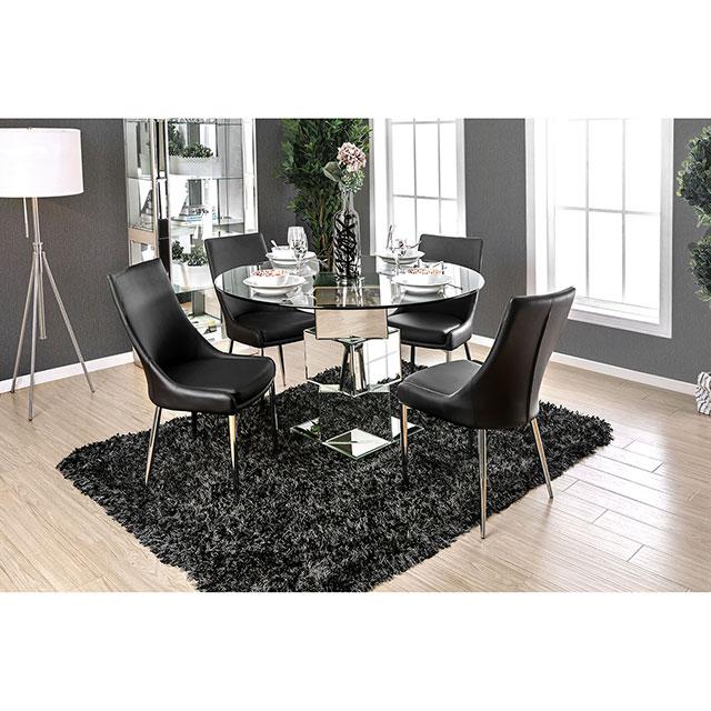 Izzy Silver/Black Side Chair, Black (2/CTN) - My Sweet Home Furniture (Queens, NY)