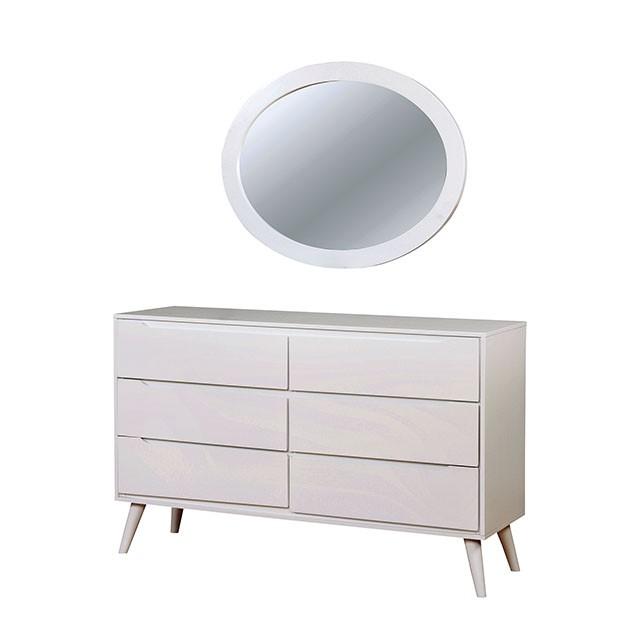 LENNART II White Oval Mirror - My Sweet Home Furniture (Queens, NY)