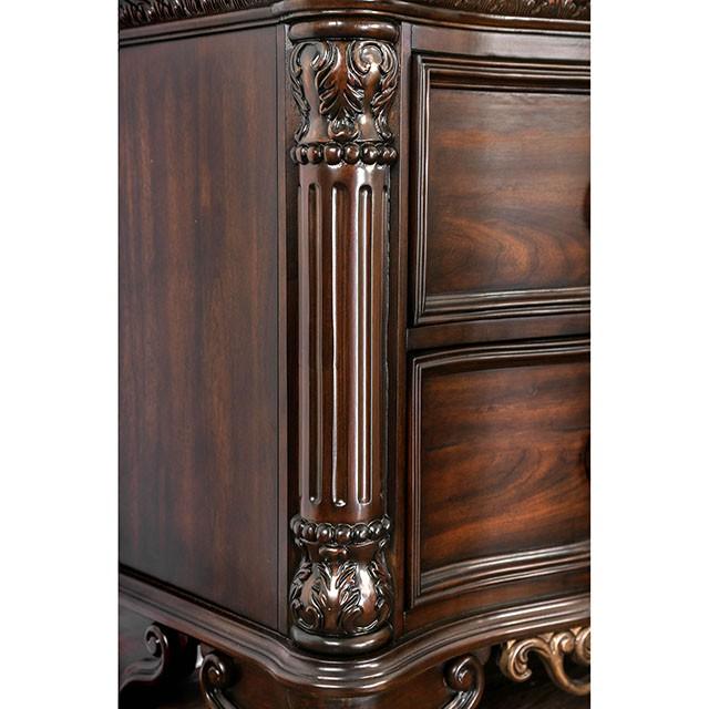 Menodora Brown Cherry E.King Bed - My Sweet Home Furniture (Queens, NY)