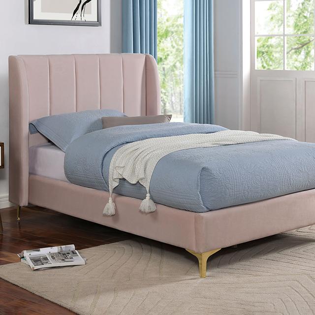 PEARL Full, Queen, & Twin Bed, Light Pink - My Sweet Home Furniture (Queens, NY)