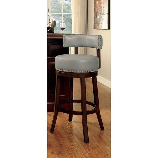 SHIRLEY Dark Oak/Gray 29" Bar Stool - My Sweet Home Furniture (Queens, NY)