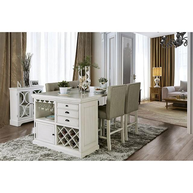 Sutton Antique White Counter Ht. Table - My Sweet Home Furniture (Queens, NY)