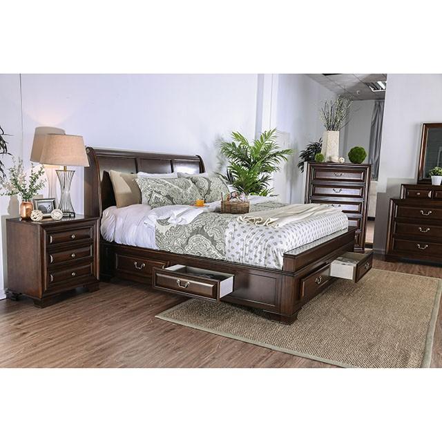 Brandt Brown Cherry Queen Bed - My Sweet Home Furniture (Queens, NY)