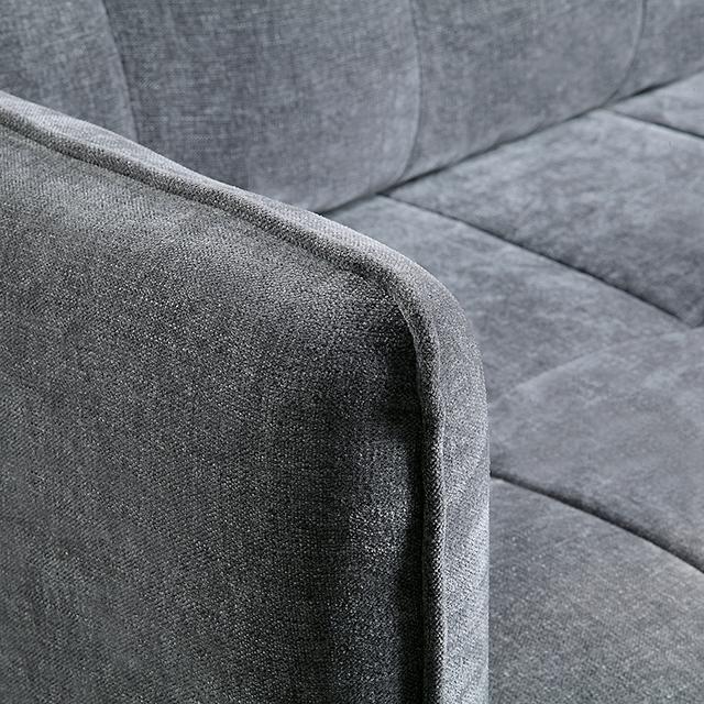 LYNDA Loveseat w/ Pillows, Dark Gray - My Sweet Home Furniture (Queens, NY)