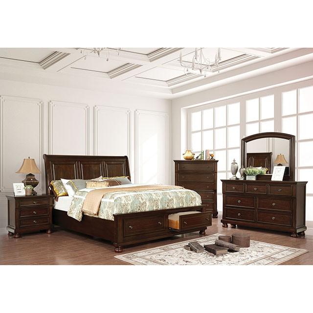 Castor Brown Cherry Queen Bed - My Sweet Home Furniture (Queens, NY)