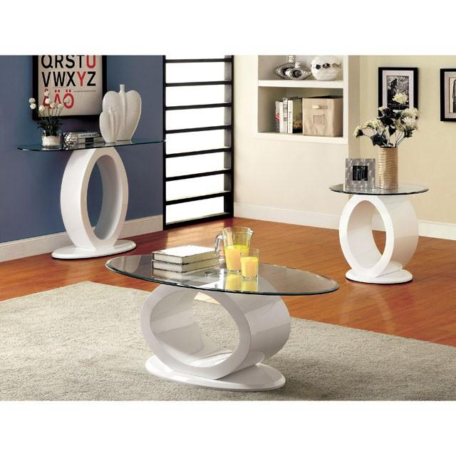 LODIA III White Sofa Table, White - My Sweet Home Furniture (Queens, NY)