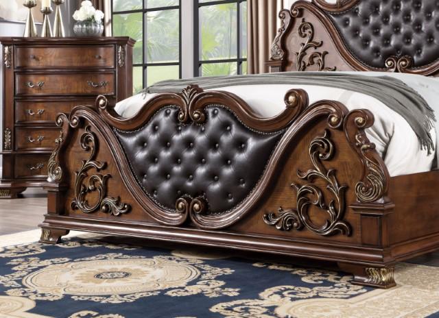 ESPARANZA E.King Bed, Brown Cherry - My Sweet Home Furniture (Queens, NY)